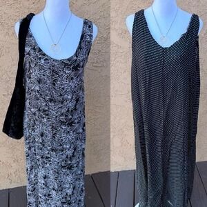 Handmade black and white reversible polka dot and floral dress